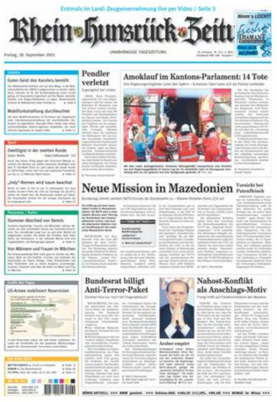 Rhein-Hunsrück-Zeitung vom Freitag, 28.09.2001