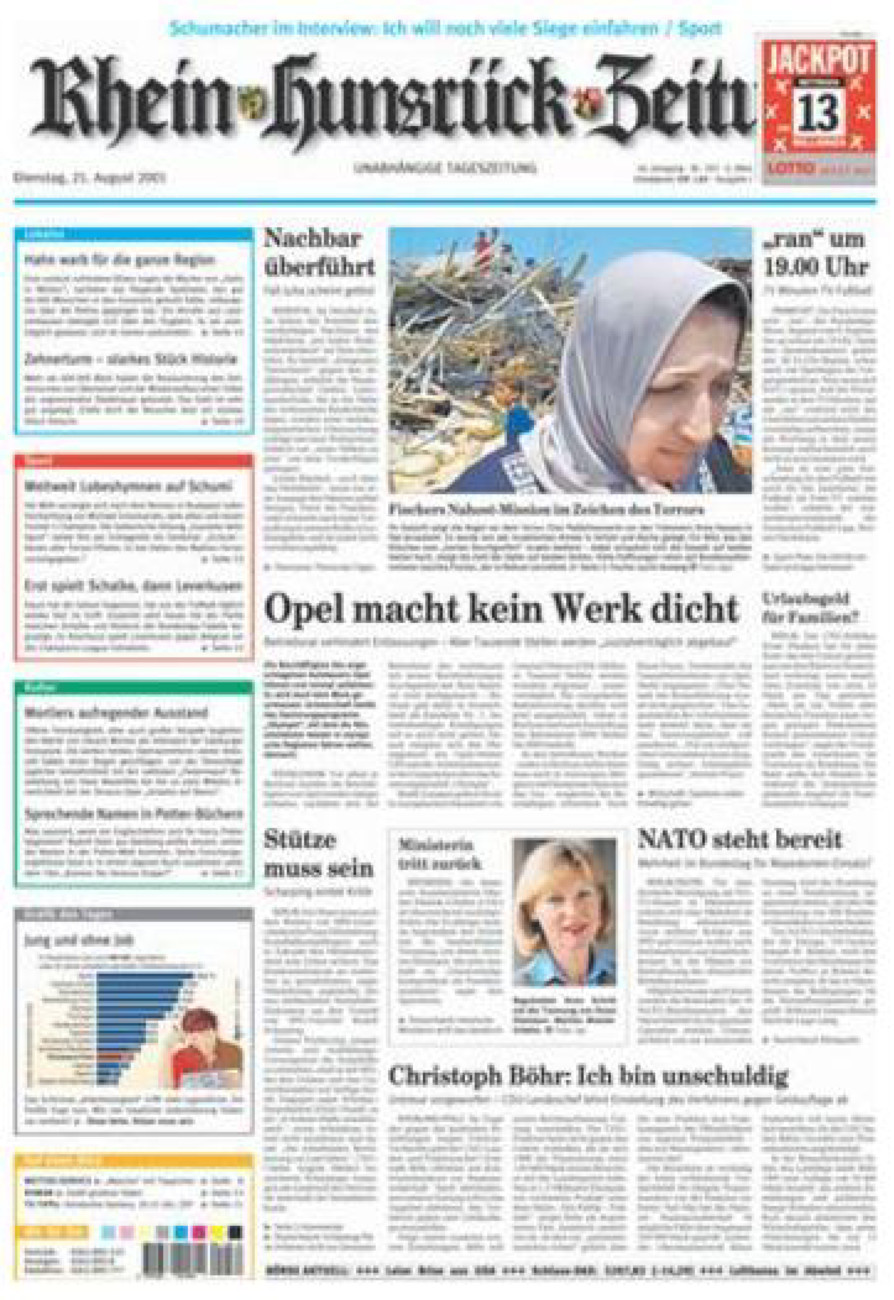 Rhein-Hunsrück-Zeitung vom Dienstag, 21.08.2001