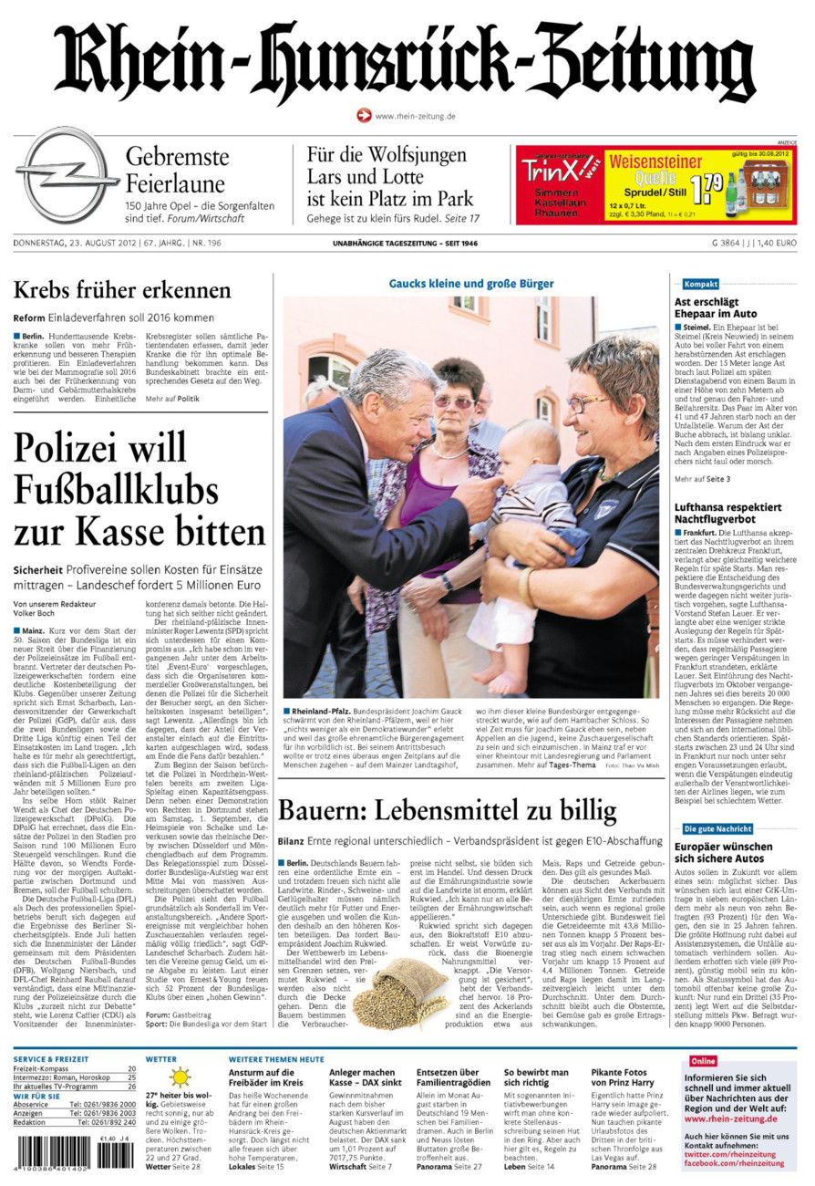 Rhein-Hunsrück-Zeitung vom Donnerstag, 23.08.2012