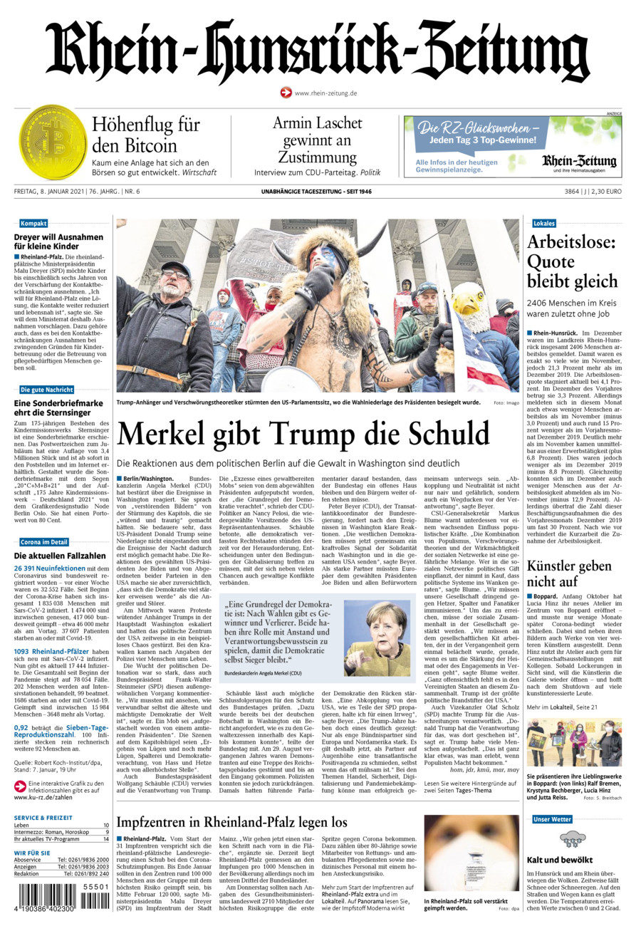 Rhein-Hunsrück-Zeitung vom Freitag, 08.01.2021
