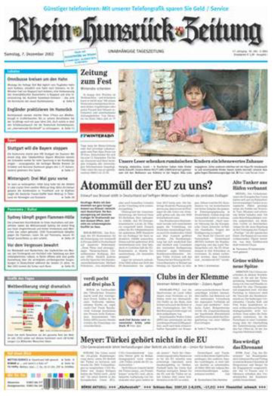 Rhein-Hunsrück-Zeitung vom Samstag, 07.12.2002