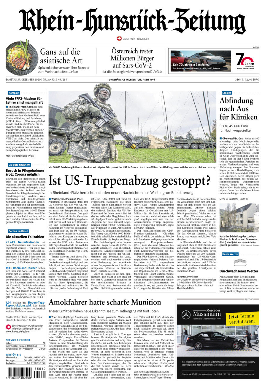 Rhein-Hunsrück-Zeitung vom Samstag, 05.12.2020