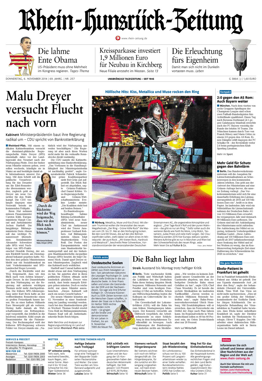 Rhein-Hunsrück-Zeitung vom Donnerstag, 06.11.2014