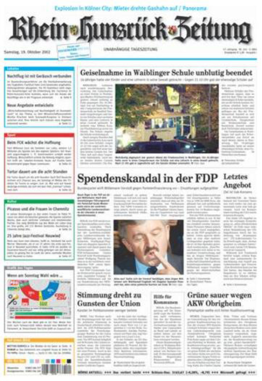 Rhein-Hunsrück-Zeitung vom Samstag, 19.10.2002