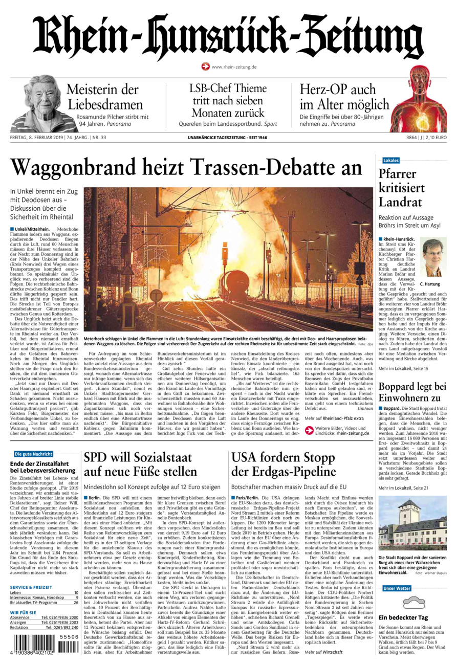 Rhein-Hunsrück-Zeitung vom Freitag, 08.02.2019