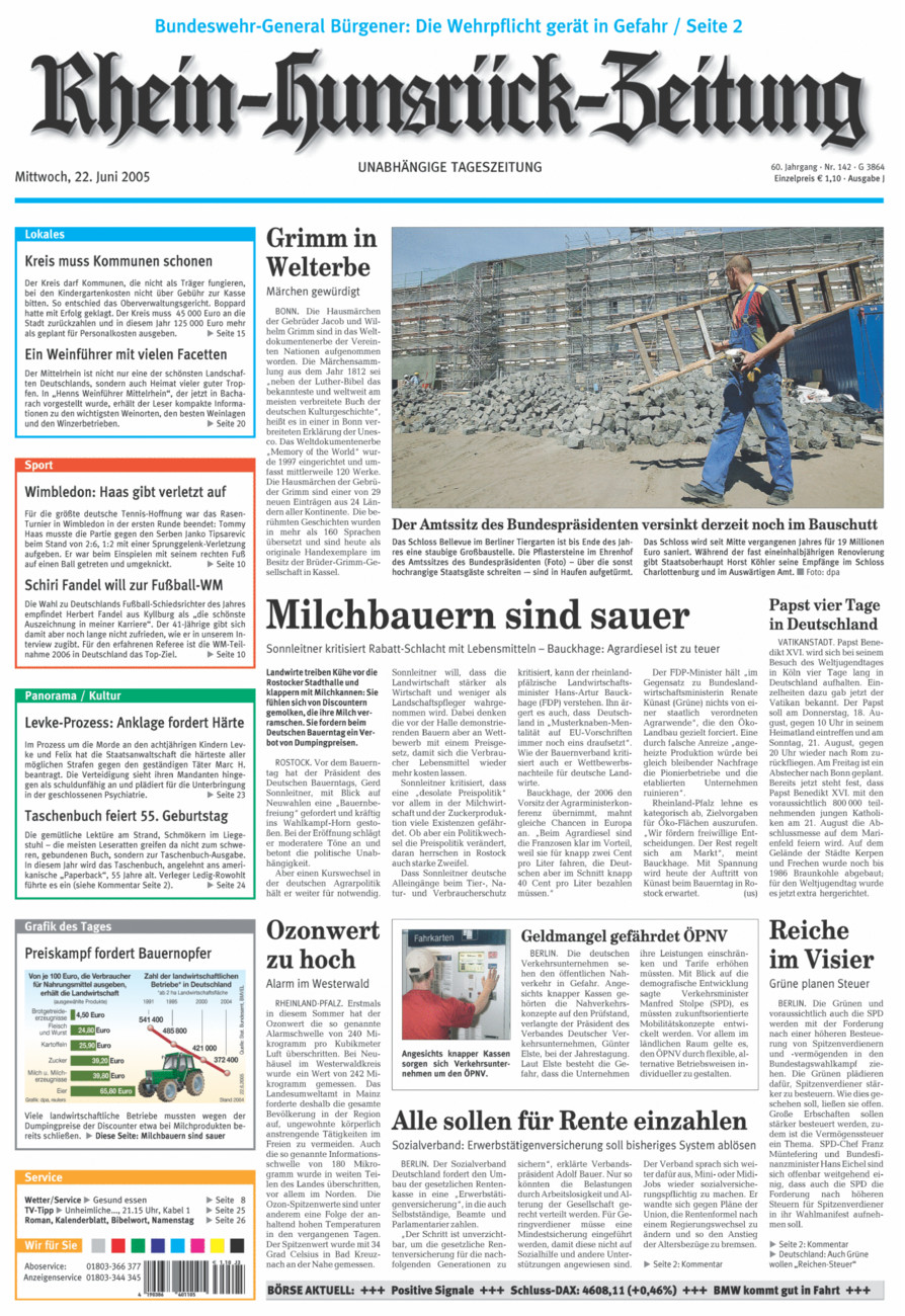 Rhein-Hunsrück-Zeitung vom Mittwoch, 22.06.2005