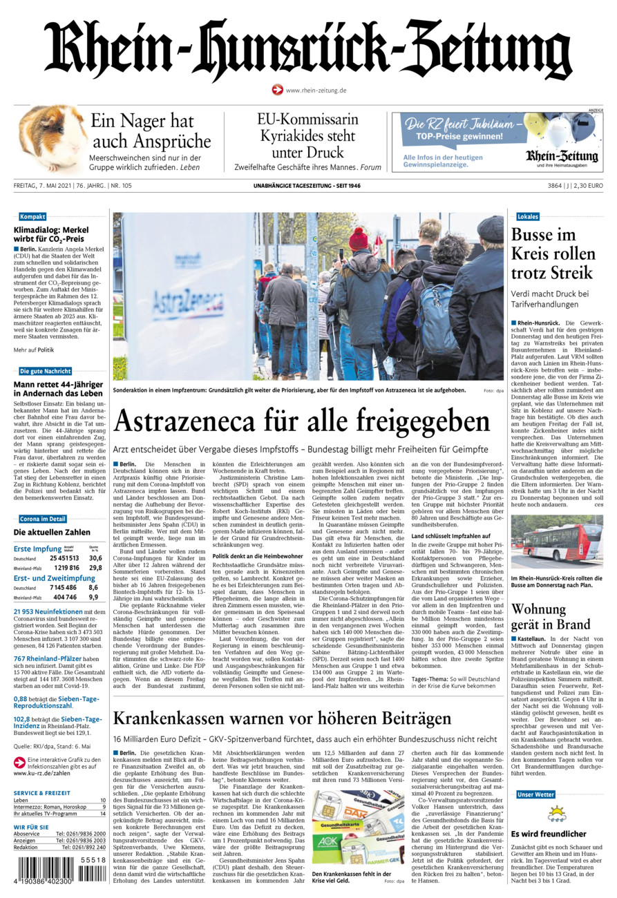 Rhein-Hunsrück-Zeitung vom Freitag, 07.05.2021