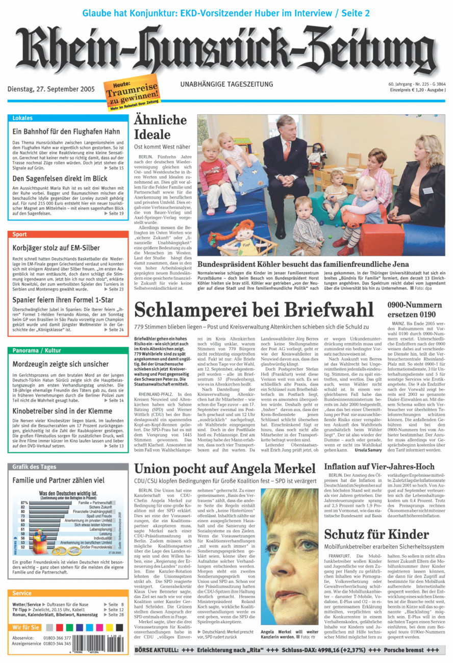 Rhein-Hunsrück-Zeitung vom Dienstag, 27.09.2005