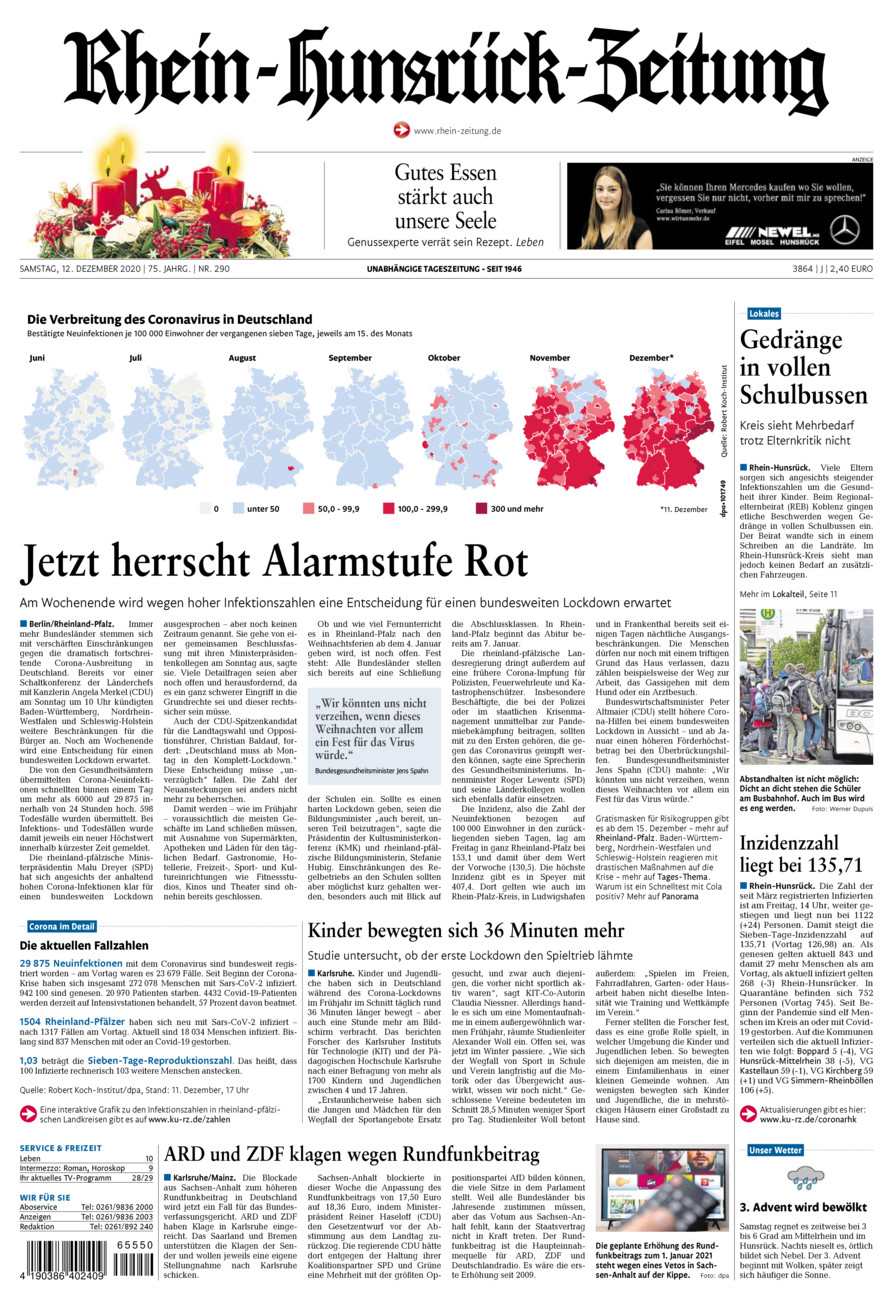 Rhein-Hunsrück-Zeitung vom Samstag, 12.12.2020