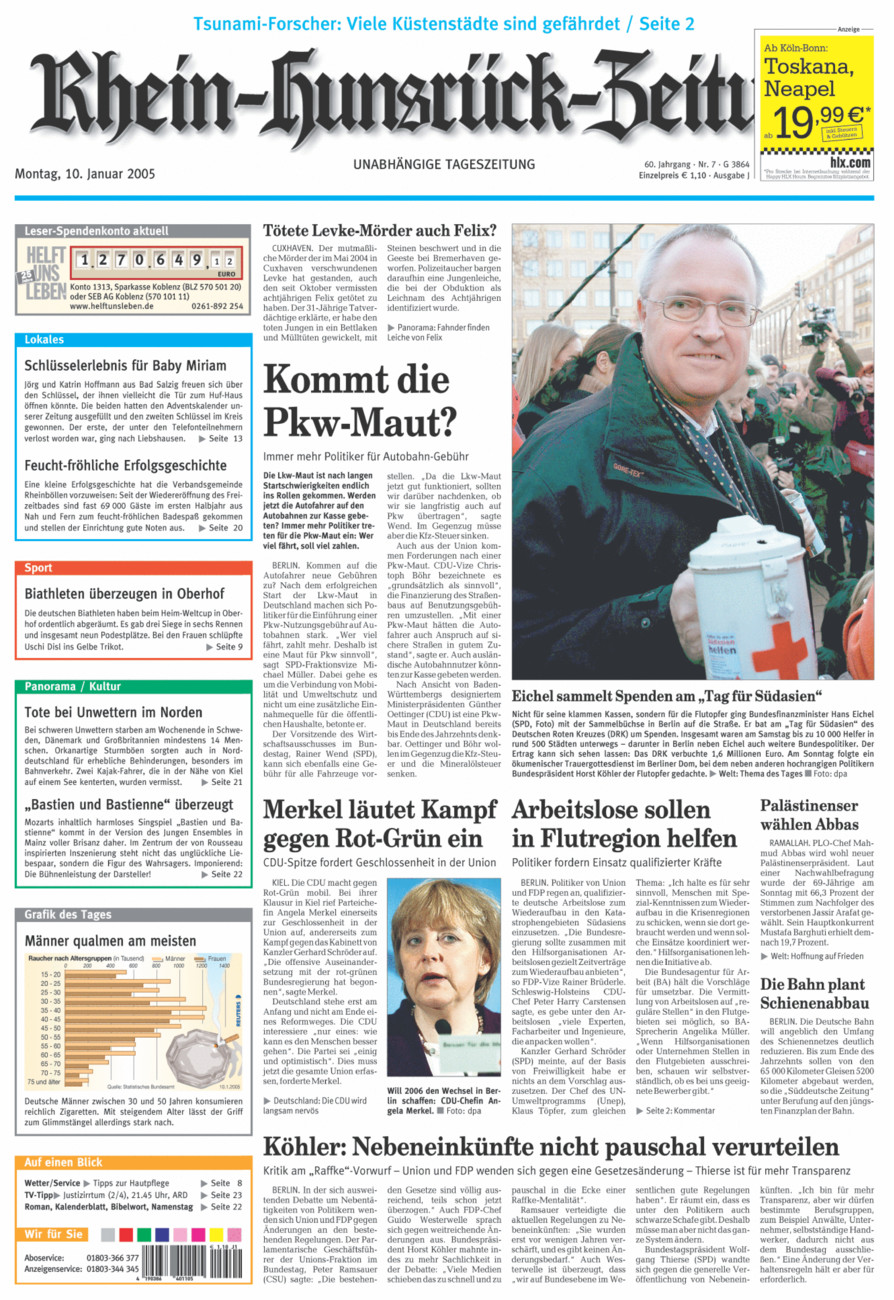 Rhein-Hunsrück-Zeitung vom Montag, 10.01.2005