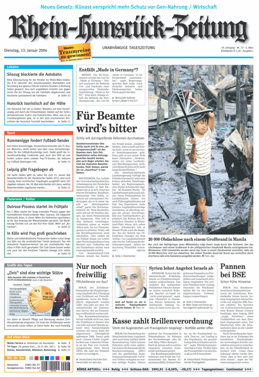 Rhein-Hunsrück-Zeitung vom Dienstag, 13.01.2004