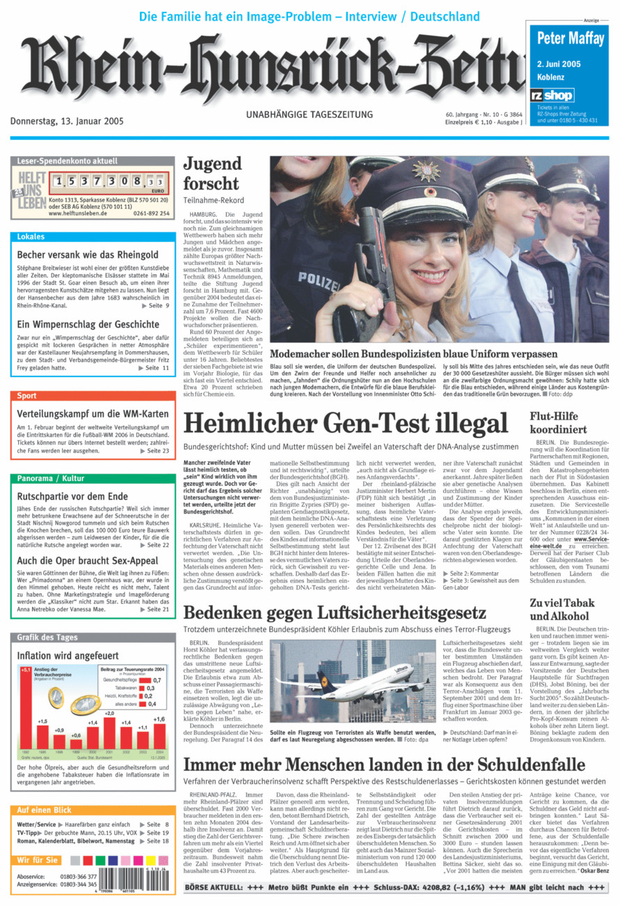 Rhein-Hunsrück-Zeitung vom Donnerstag, 13.01.2005