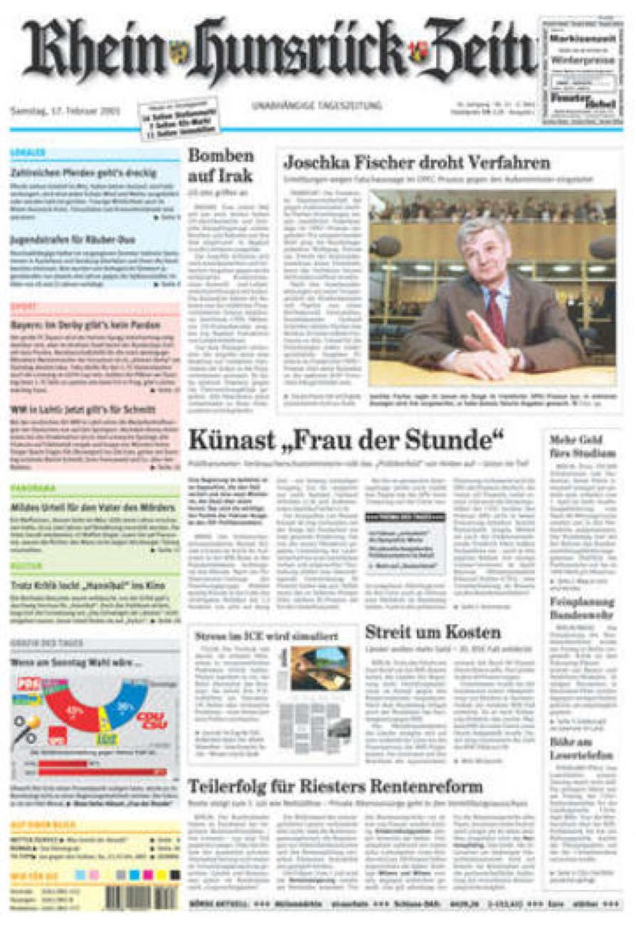 Rhein-Hunsrück-Zeitung vom Samstag, 17.02.2001