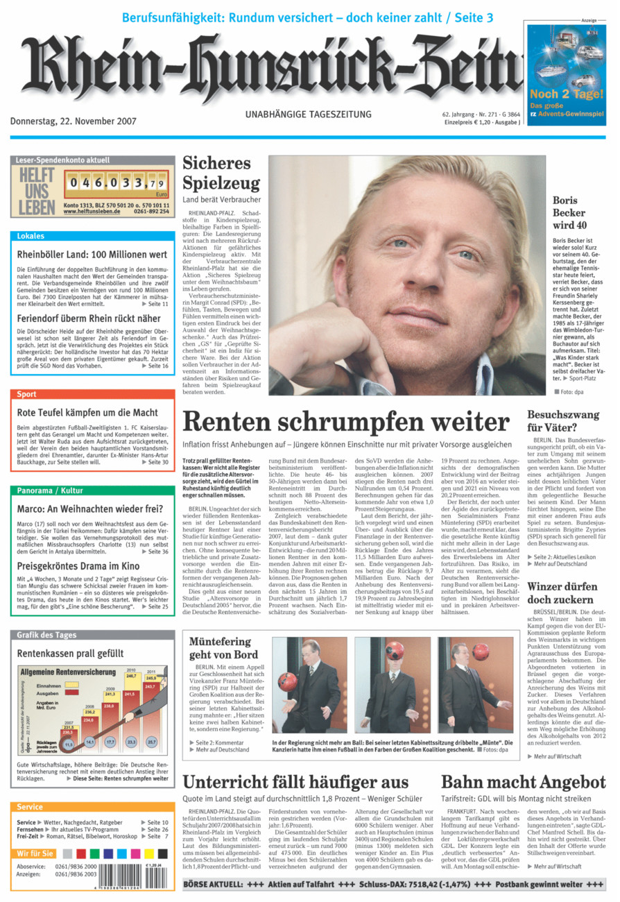 Rhein-Hunsrück-Zeitung vom Donnerstag, 22.11.2007