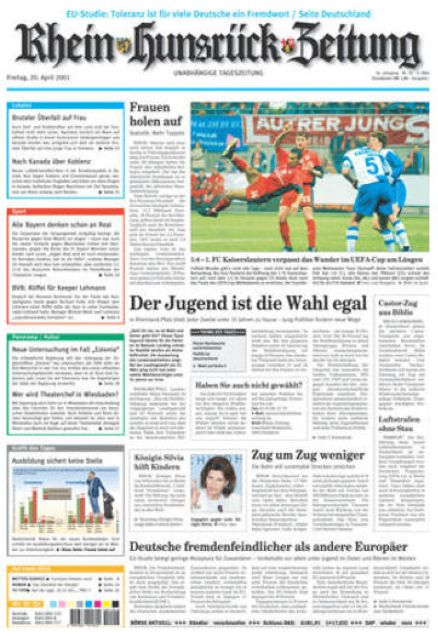 Rhein-Hunsrück-Zeitung vom Freitag, 20.04.2001