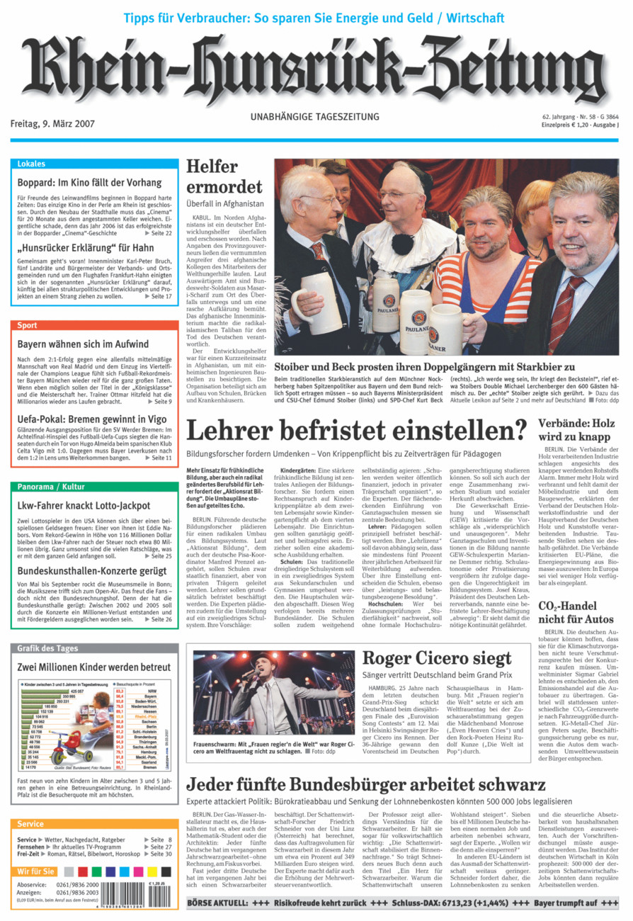 Rhein-Hunsrück-Zeitung vom Freitag, 09.03.2007
