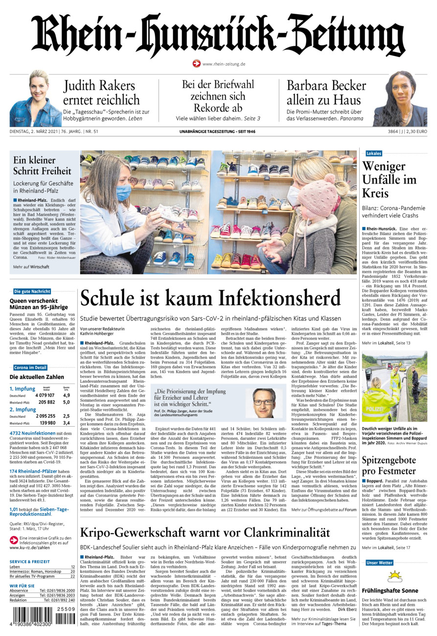 Rhein-Hunsrück-Zeitung vom Dienstag, 02.03.2021