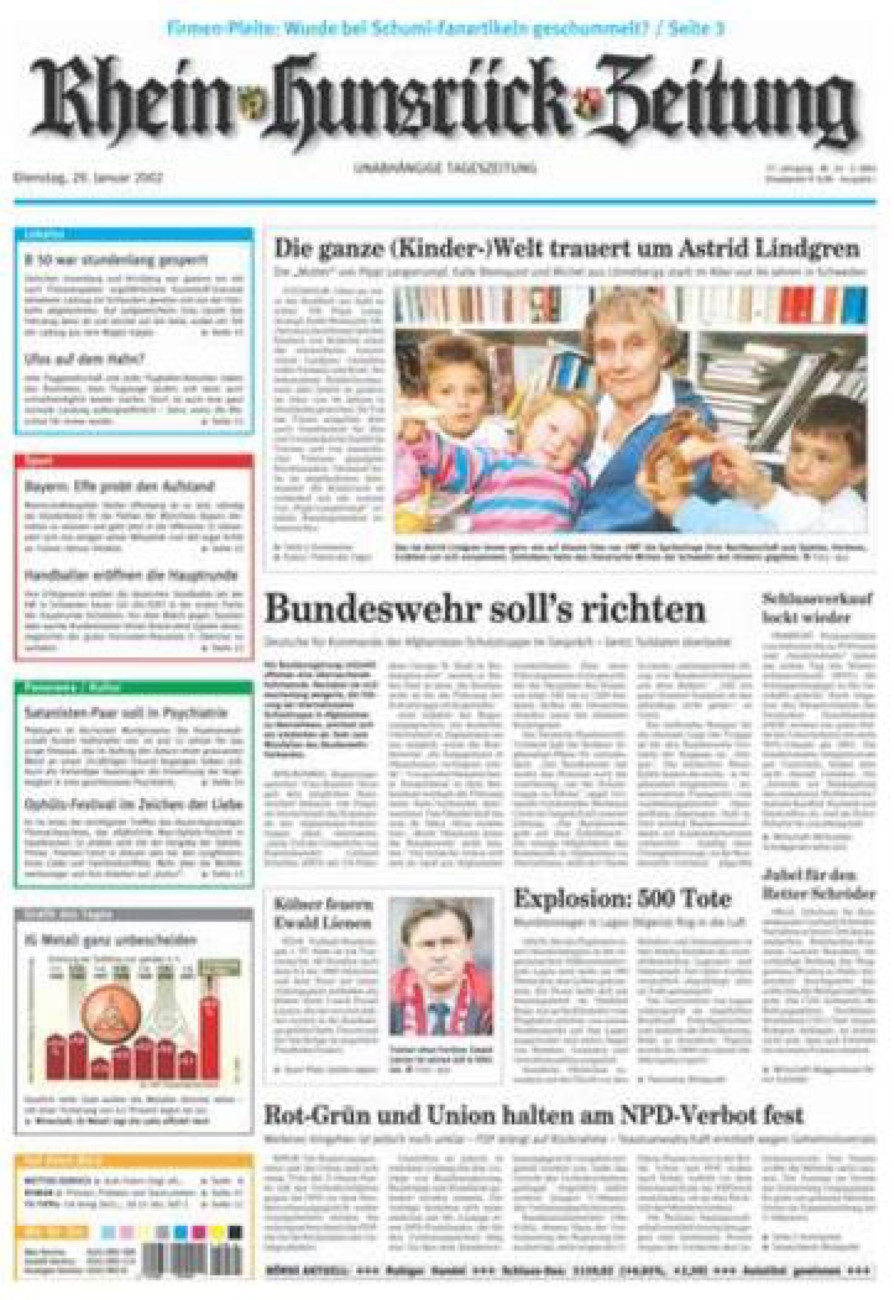 Rhein-Hunsrück-Zeitung vom Dienstag, 29.01.2002