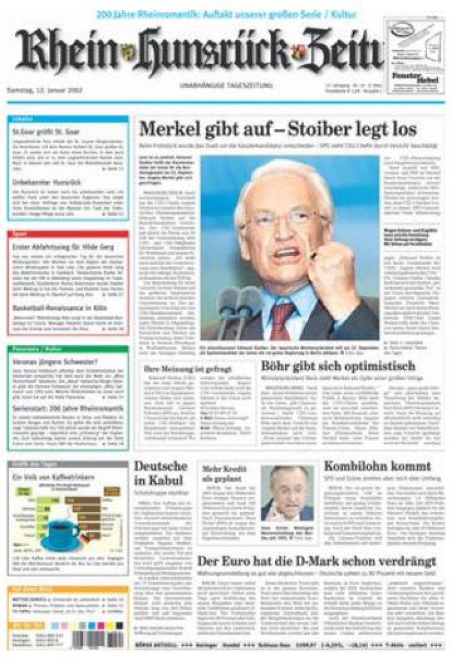 Rhein-Hunsrück-Zeitung vom Samstag, 12.01.2002