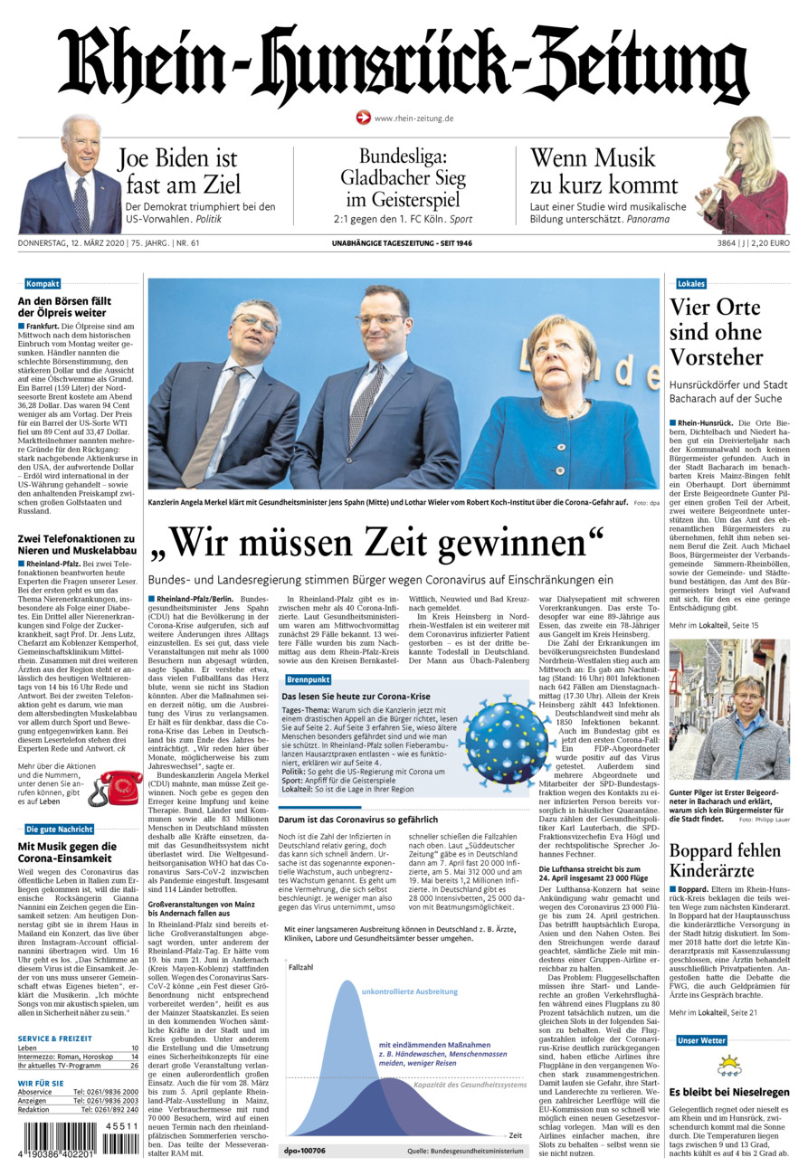 Rhein-Hunsrück-Zeitung vom Donnerstag, 12.03.2020