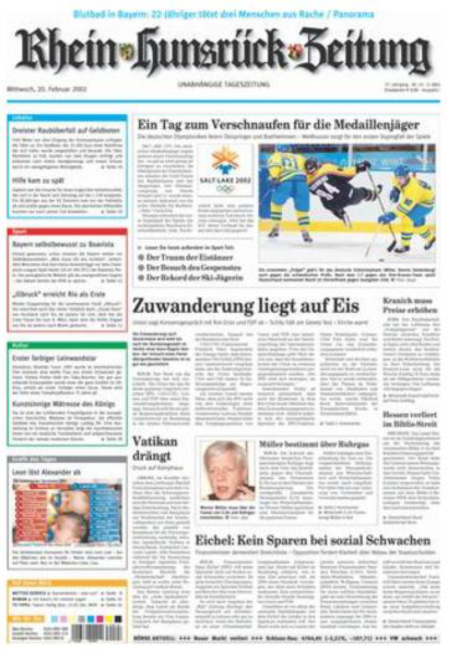 Rhein-Hunsrück-Zeitung vom Mittwoch, 20.02.2002