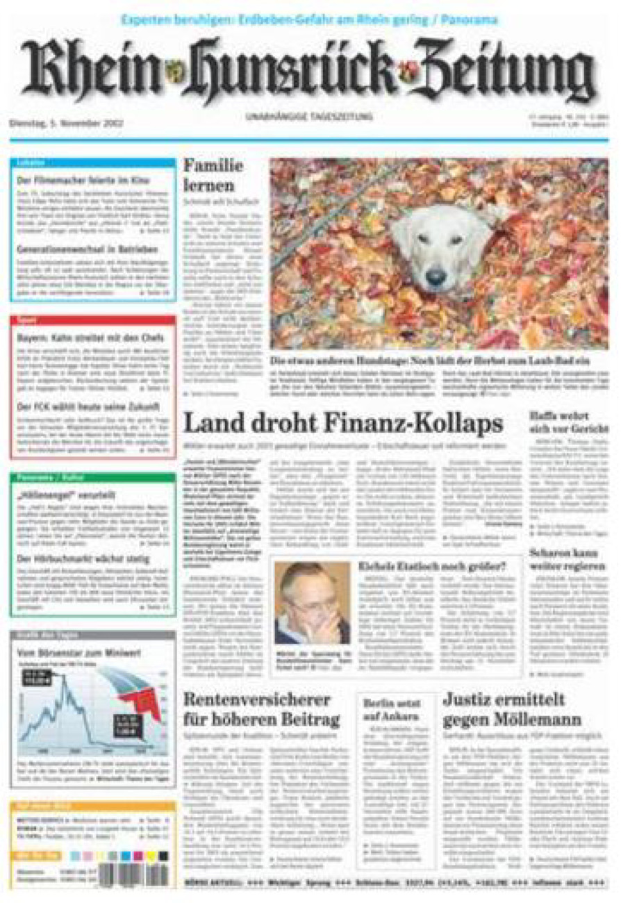 Rhein-Hunsrück-Zeitung vom Dienstag, 05.11.2002