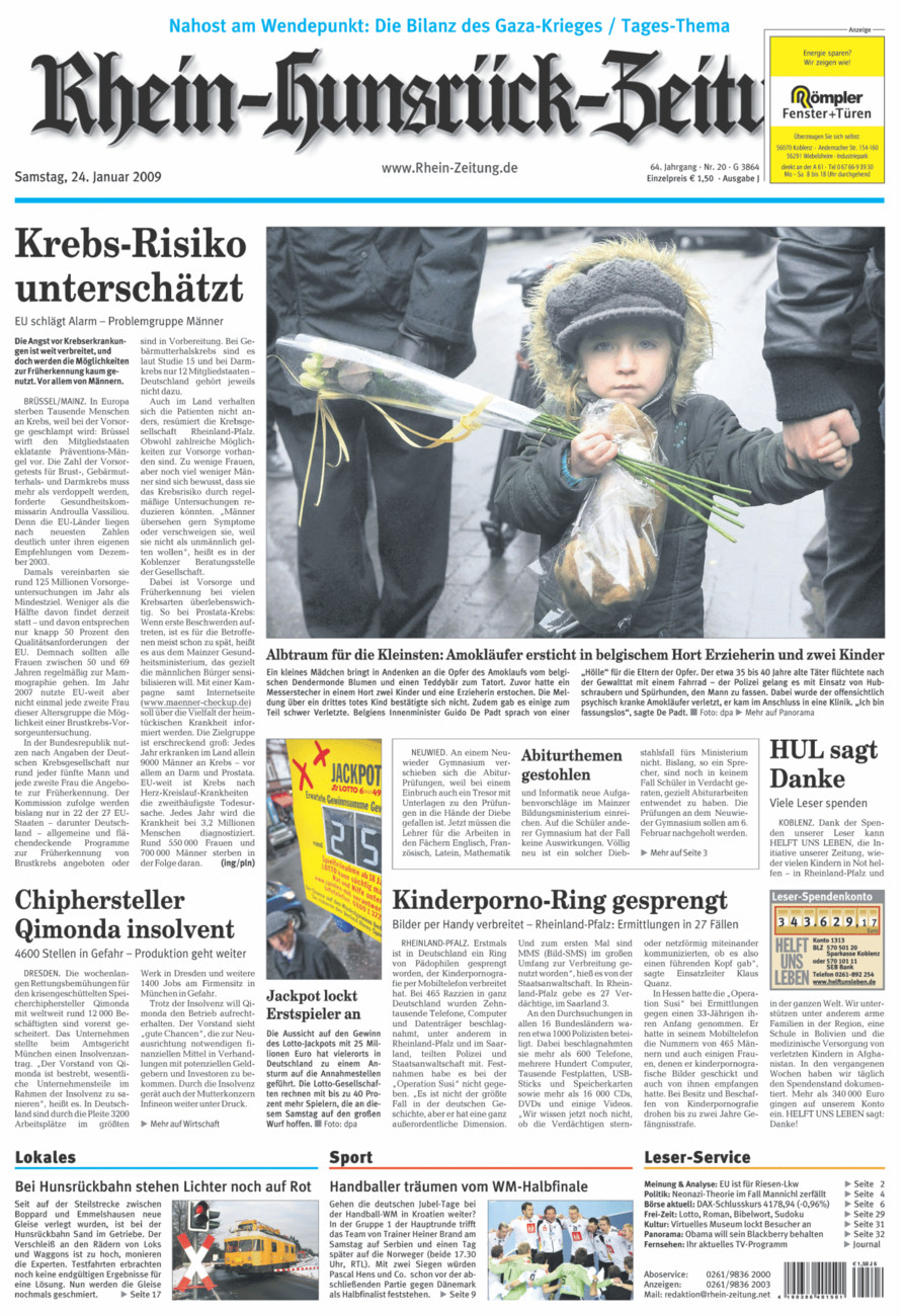 Rhein-Hunsrück-Zeitung vom Samstag, 24.01.2009