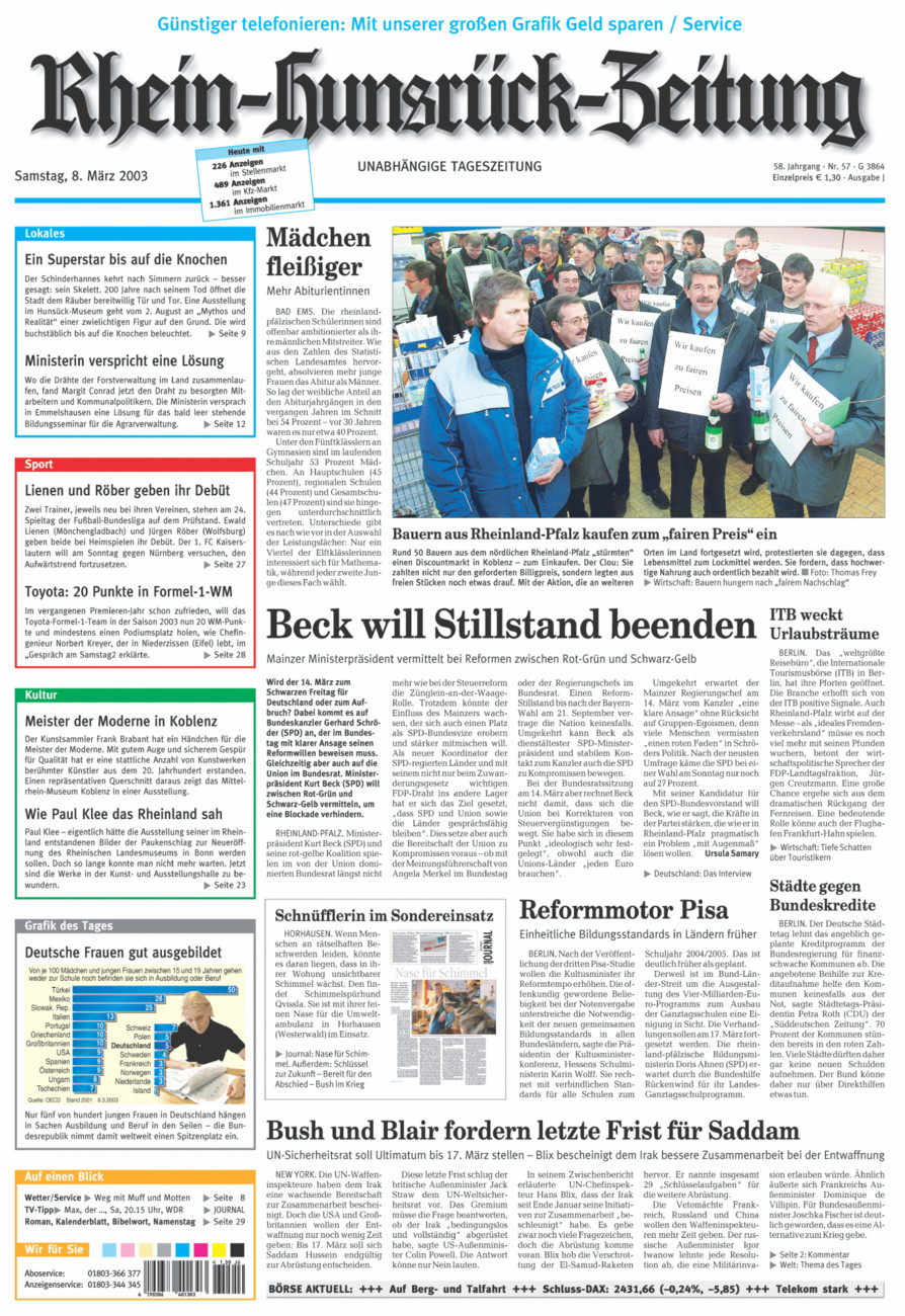 Rhein-Hunsrück-Zeitung vom Samstag, 08.03.2003