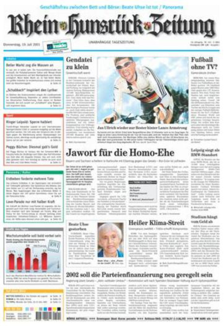 Rhein-Hunsrück-Zeitung vom Donnerstag, 19.07.2001