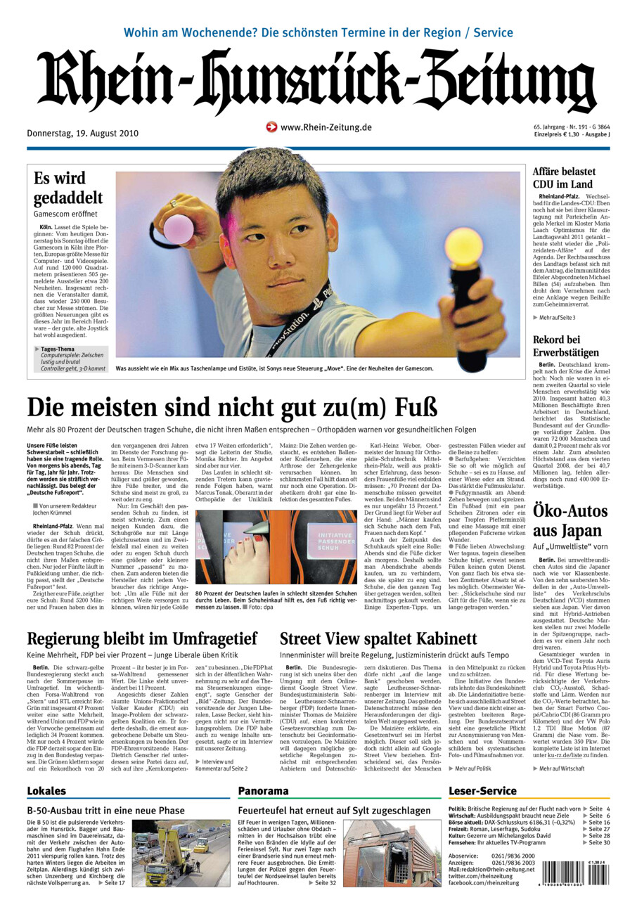 Rhein-Hunsrück-Zeitung vom Donnerstag, 19.08.2010