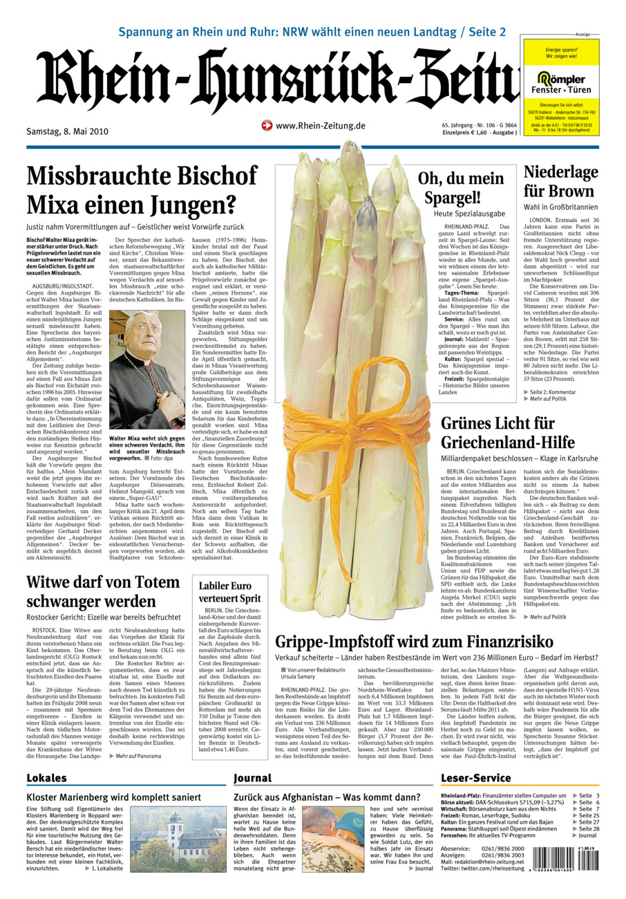 Rhein-Hunsrück-Zeitung vom Samstag, 08.05.2010