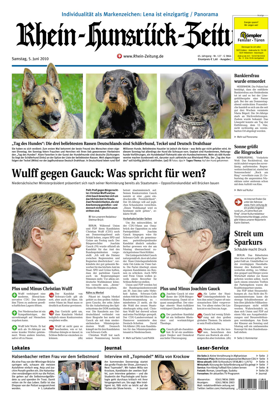 Rhein-Hunsrück-Zeitung vom Samstag, 05.06.2010