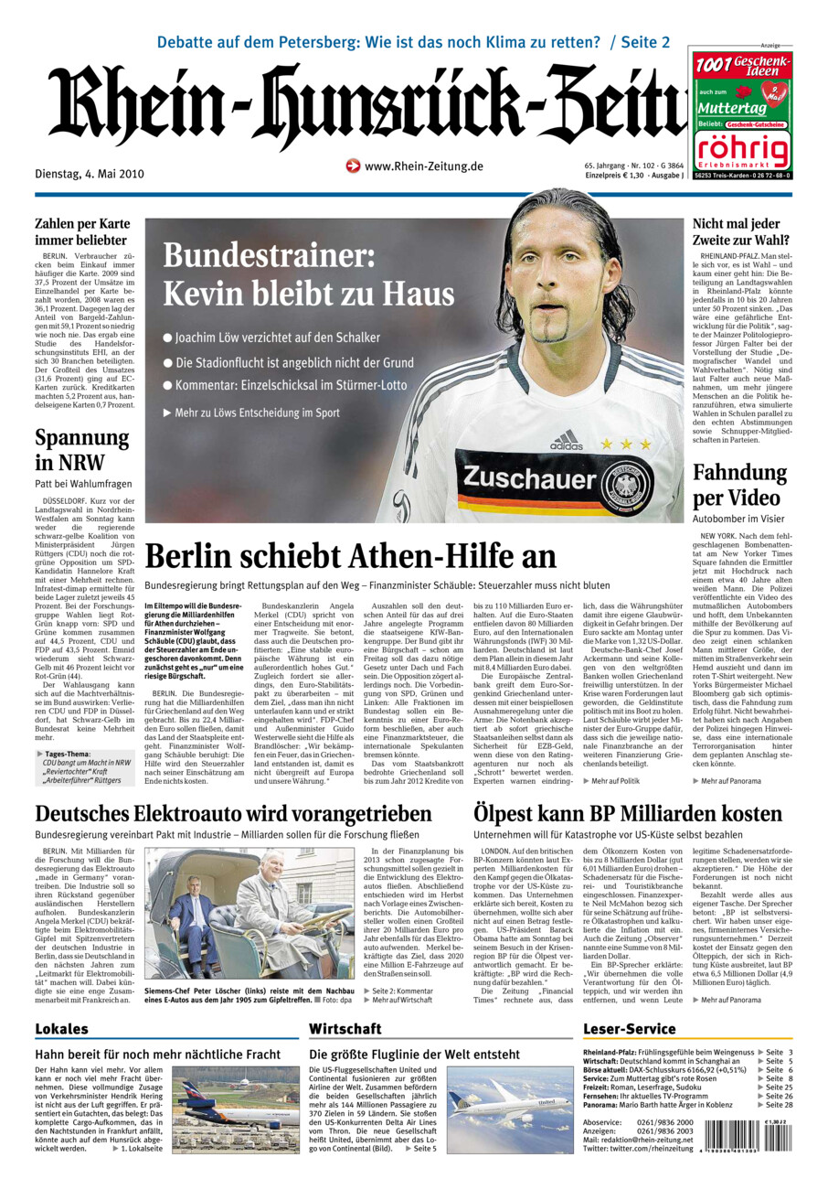Rhein-Hunsrück-Zeitung vom Dienstag, 04.05.2010