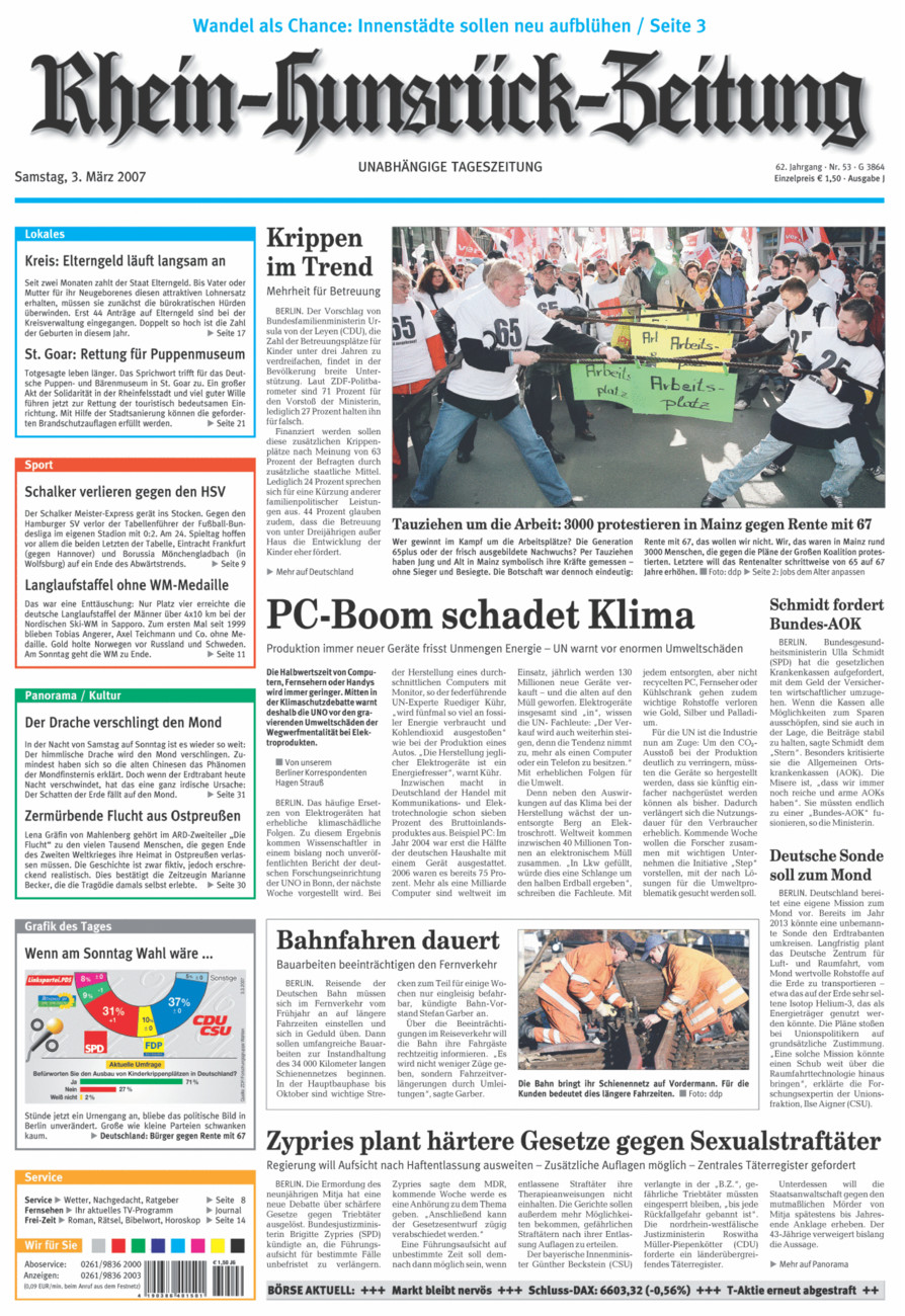 Rhein-Hunsrück-Zeitung vom Samstag, 03.03.2007