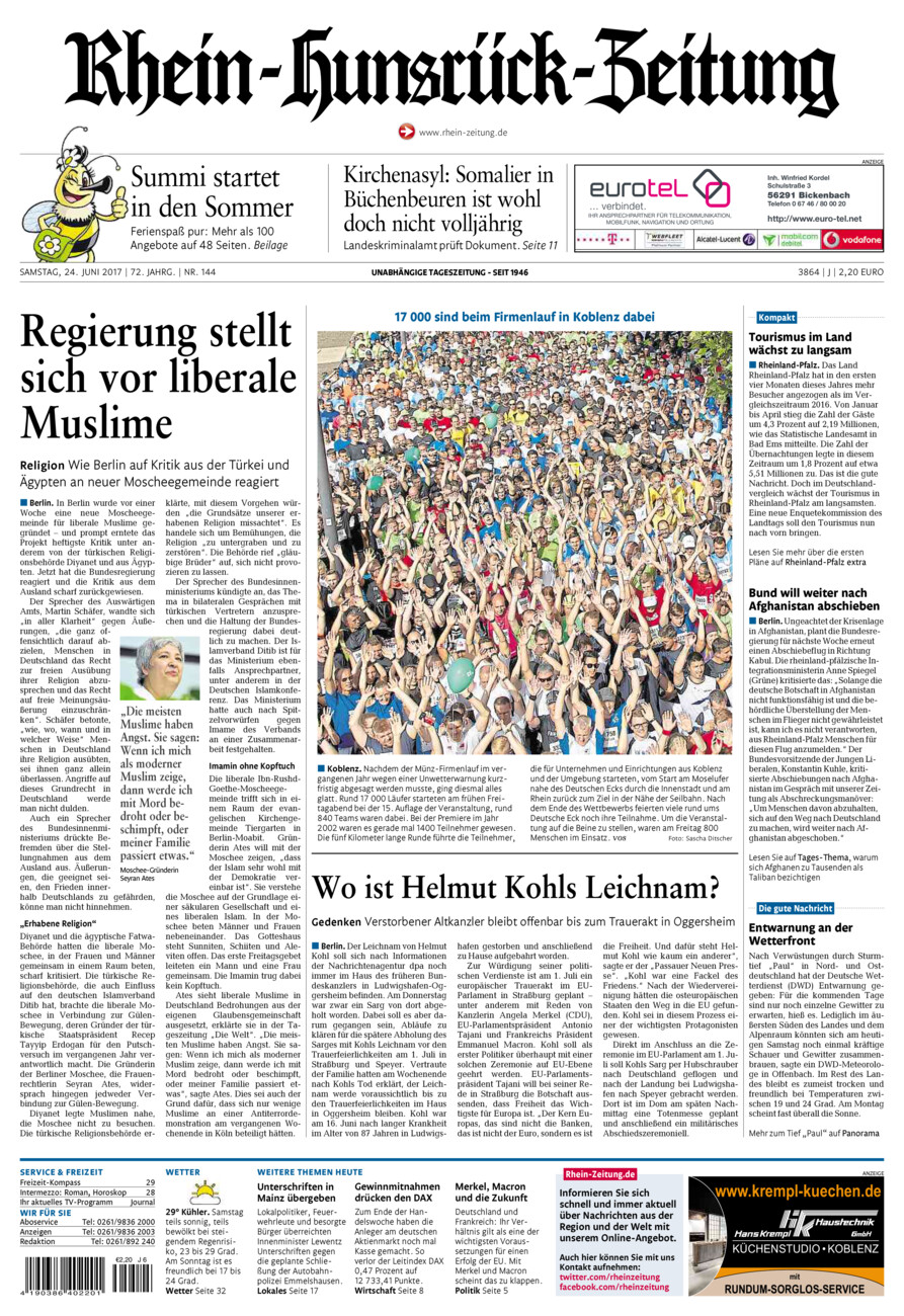 Rhein-Hunsrück-Zeitung vom Samstag, 24.06.2017
