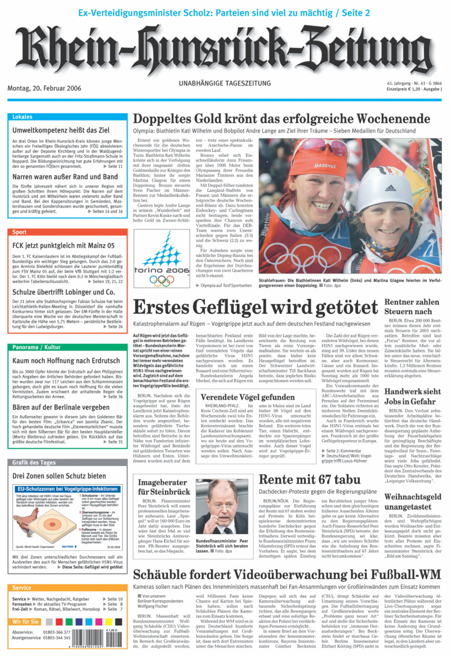 Rhein-Hunsrück-Zeitung vom Montag, 20.02.2006