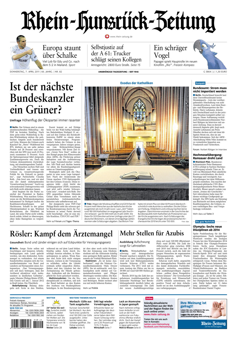 Rhein-Hunsrück-Zeitung vom Donnerstag, 07.04.2011