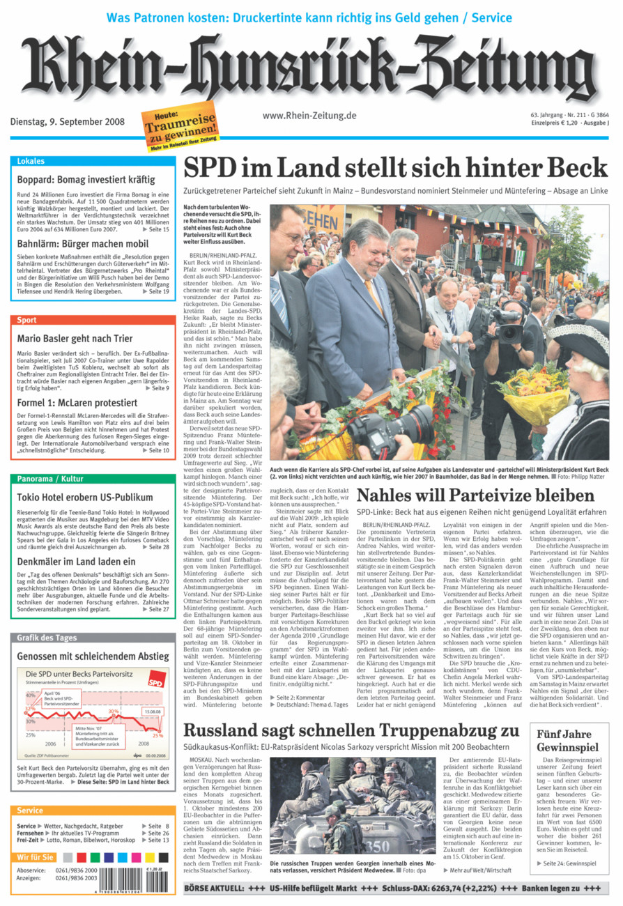 Rhein-Hunsrück-Zeitung vom Dienstag, 09.09.2008