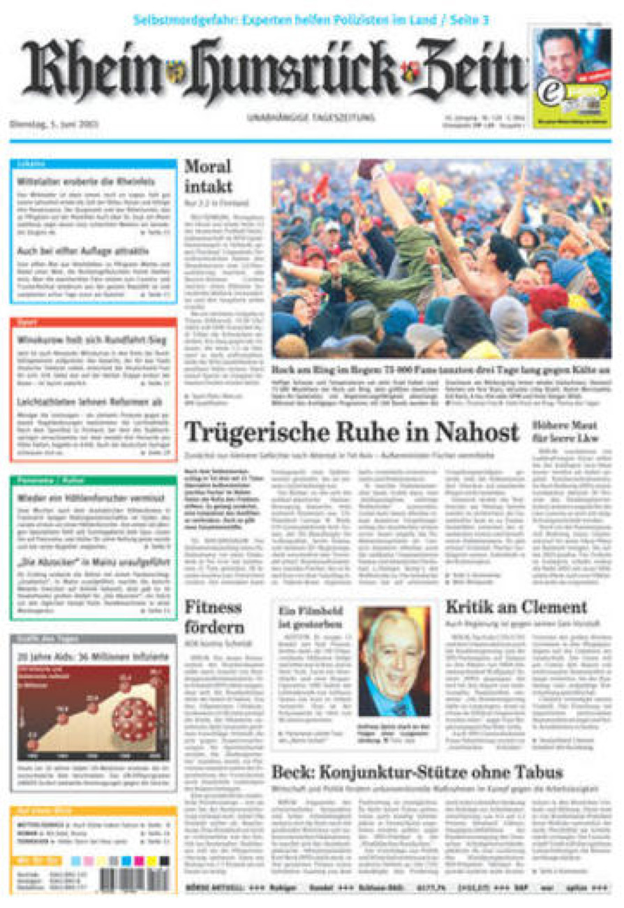 Rhein-Hunsrück-Zeitung vom Dienstag, 05.06.2001