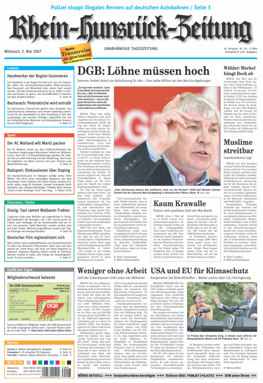Rhein-Hunsrück-Zeitung vom Mittwoch, 02.05.2007