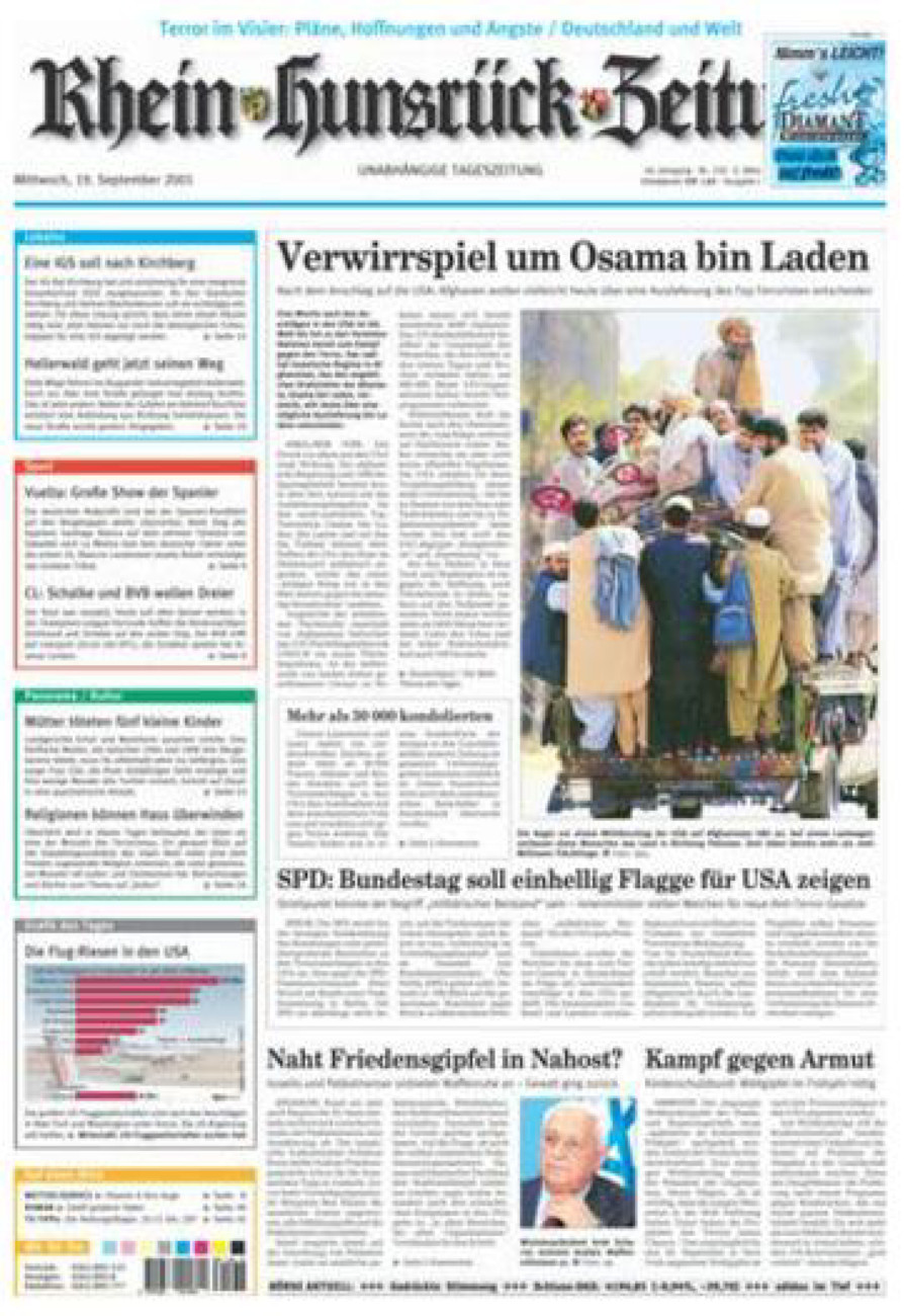Rhein-Hunsrück-Zeitung vom Mittwoch, 19.09.2001