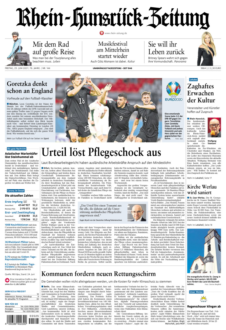 Rhein-Hunsrück-Zeitung vom Freitag, 25.06.2021