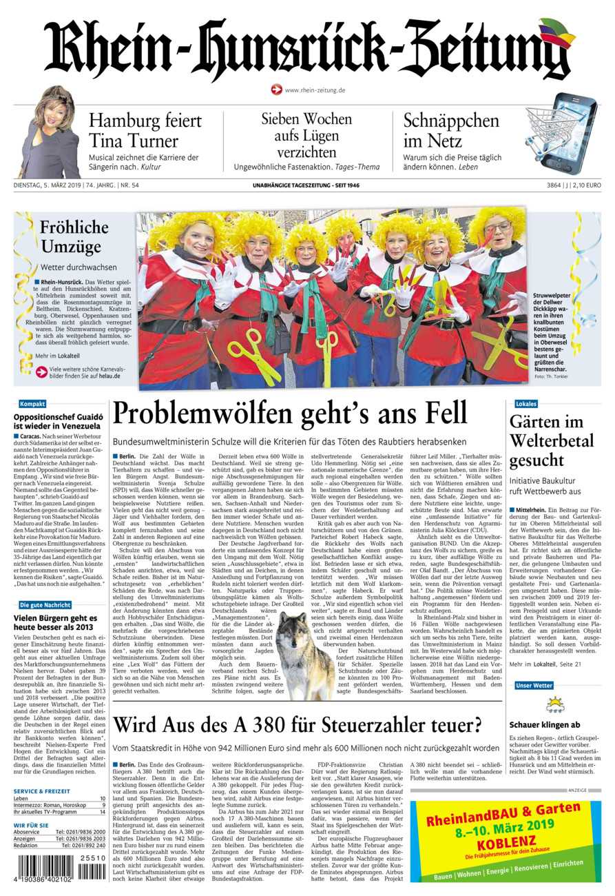 Rhein-Hunsrück-Zeitung vom Dienstag, 05.03.2019