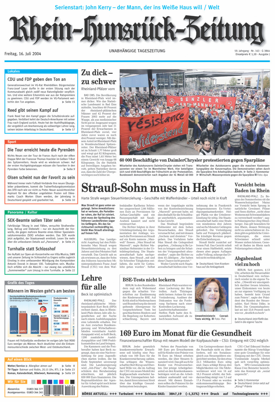 Rhein-Hunsrück-Zeitung vom Freitag, 16.07.2004