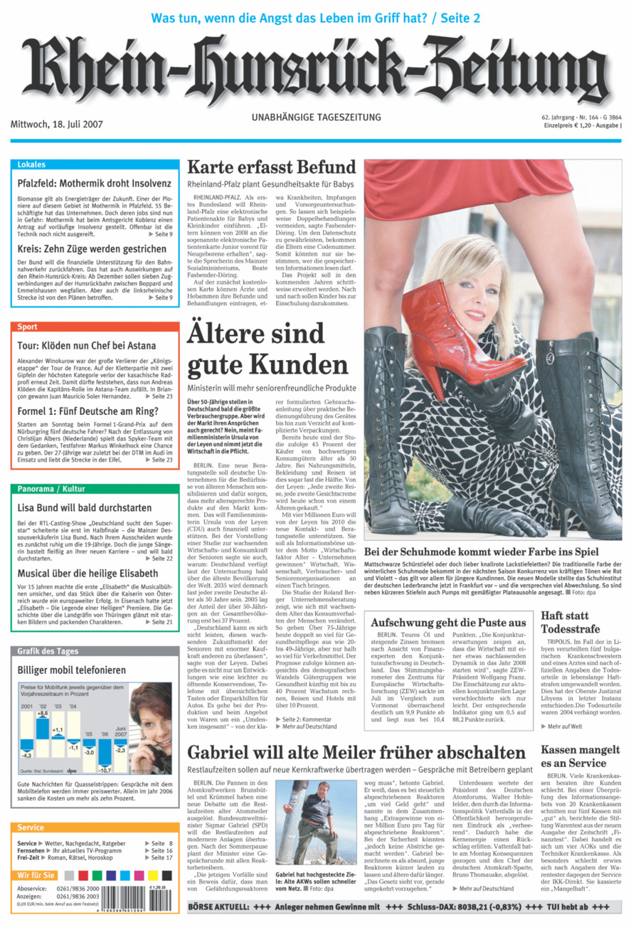 Rhein-Hunsrück-Zeitung vom Mittwoch, 18.07.2007