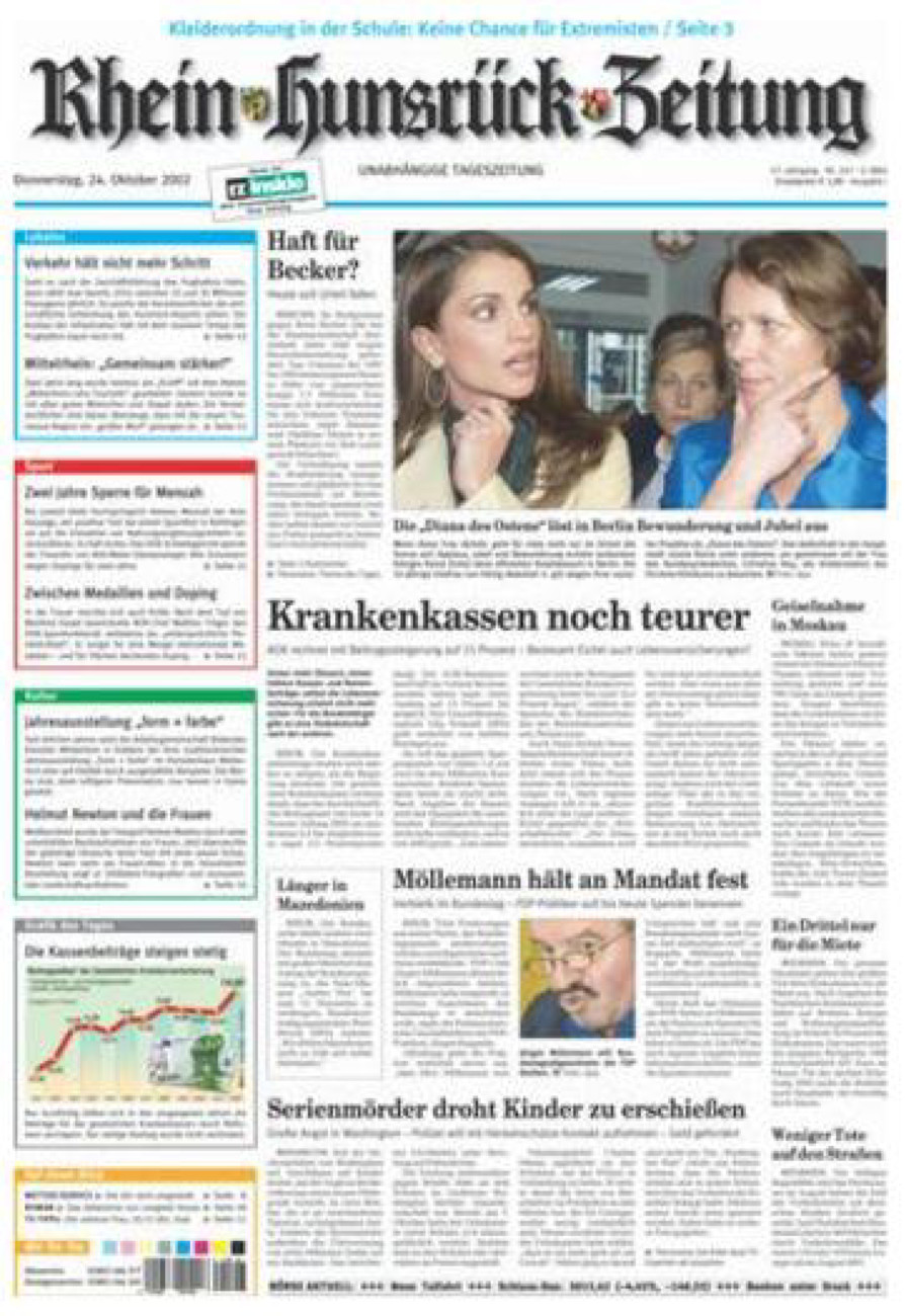 Rhein-Hunsrück-Zeitung vom Donnerstag, 24.10.2002