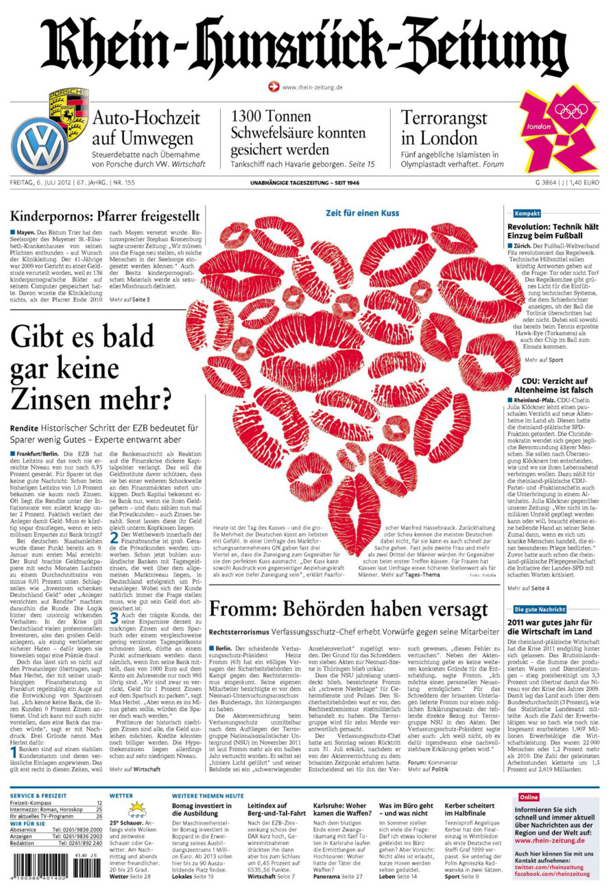 Rhein-Hunsrück-Zeitung vom Freitag, 06.07.2012