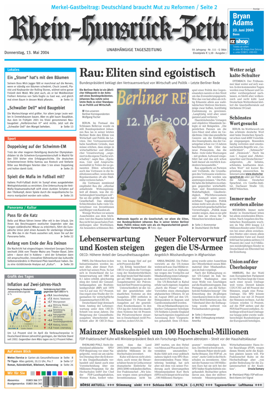 Rhein-Hunsrück-Zeitung vom Donnerstag, 13.05.2004