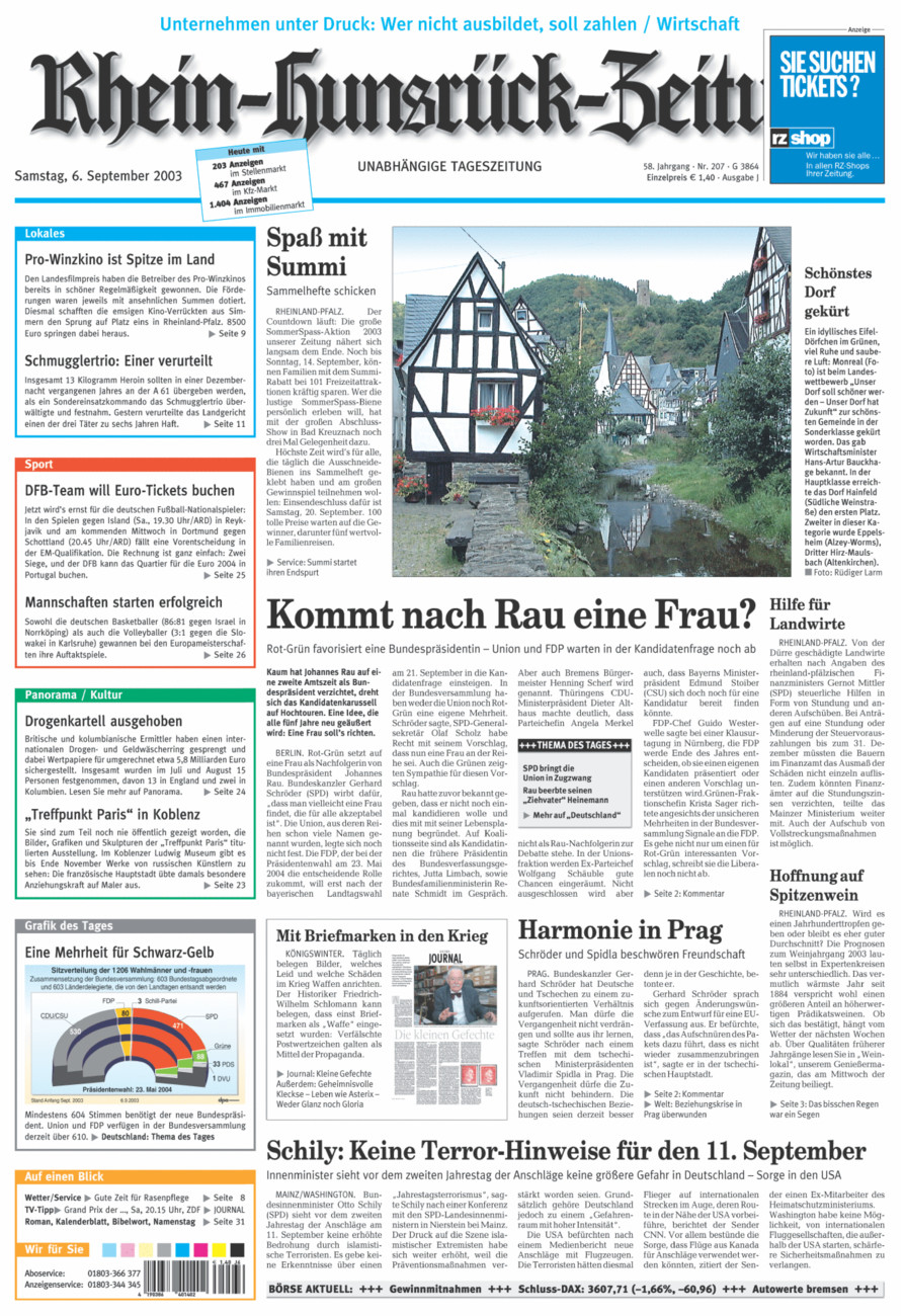 Rhein-Hunsrück-Zeitung vom Samstag, 06.09.2003