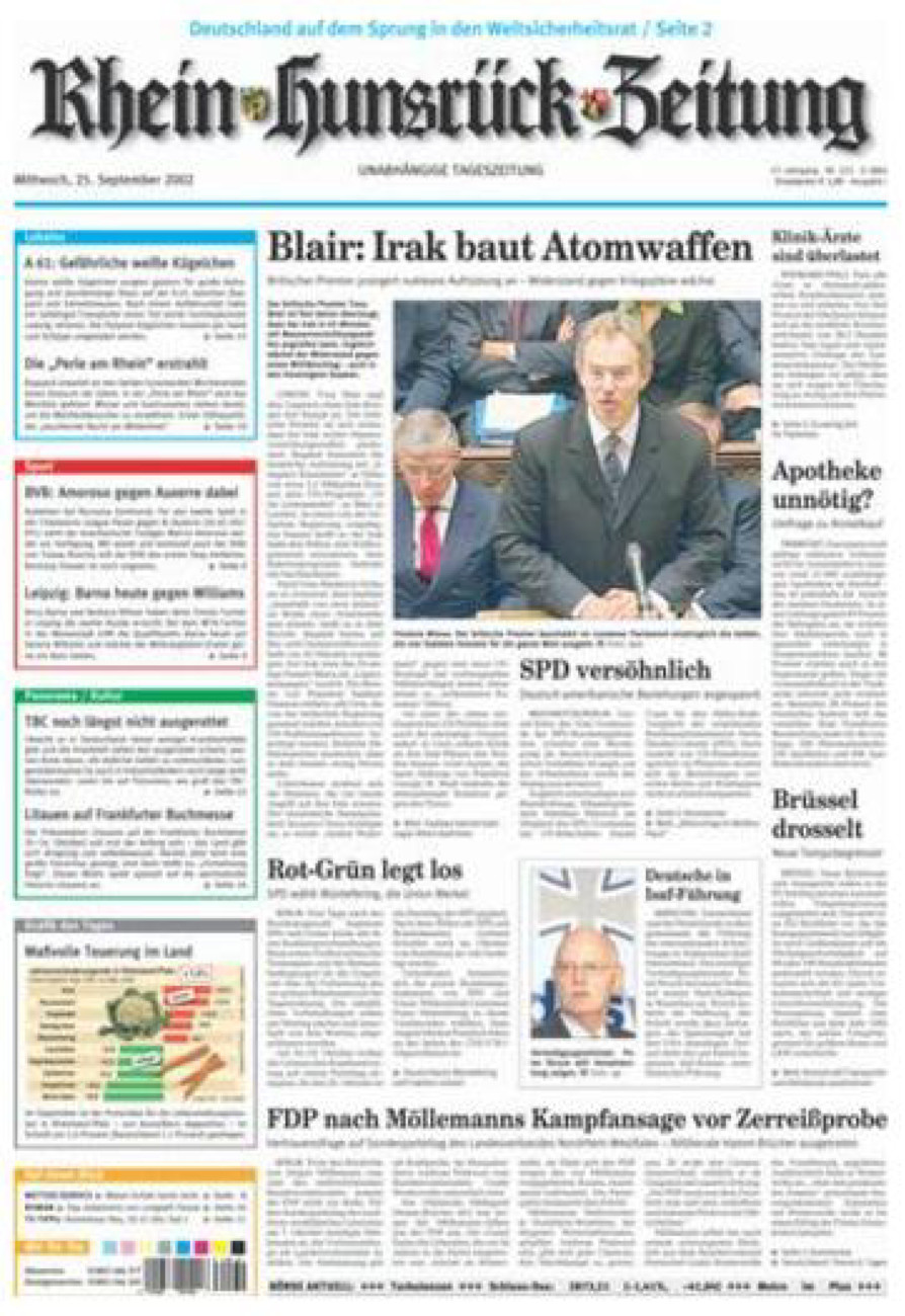 Rhein-Hunsrück-Zeitung vom Mittwoch, 25.09.2002